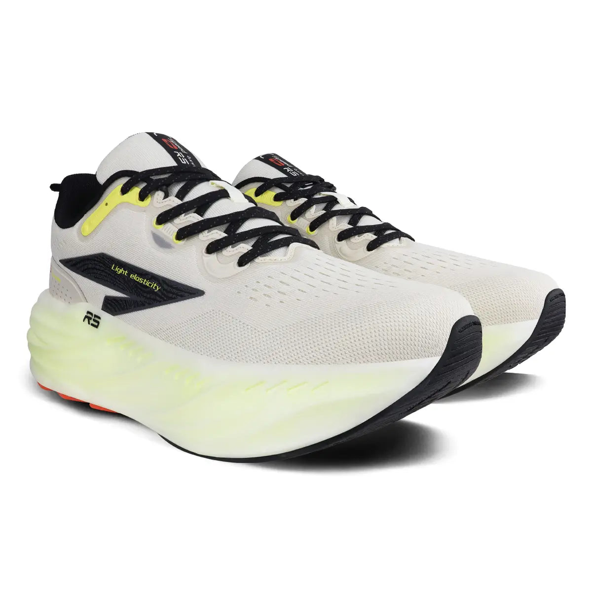 Par de zapatillas running hombre RS Performance Technical Men gris con entresuela maximalista amarilla