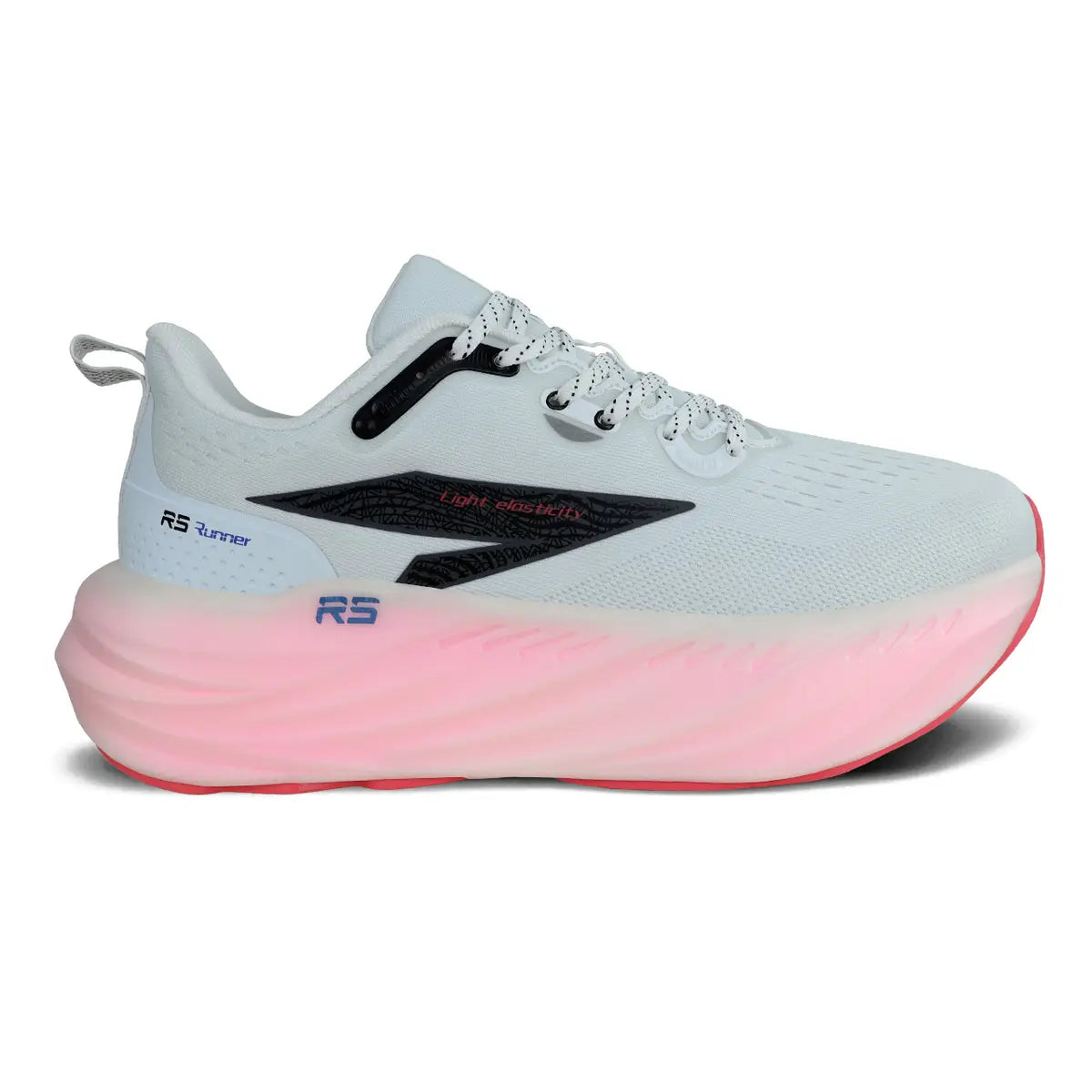 Zapatillas running mujer RS Performance Technical Women gris claro con suela gruesa degradado rojo
