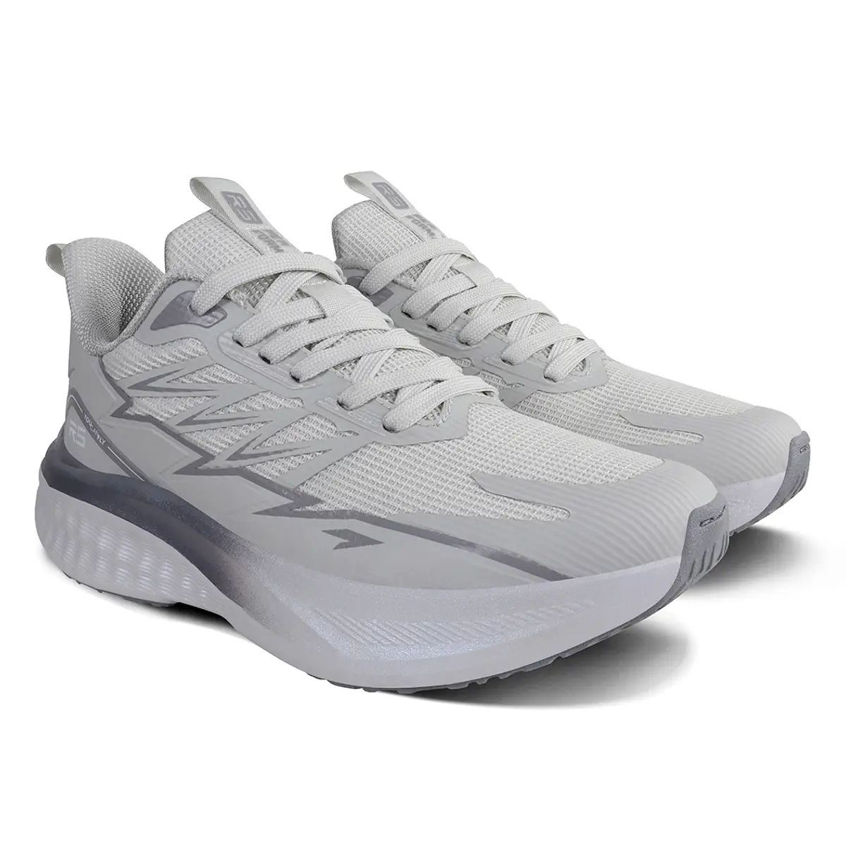 Zapatillas deportivas mujer RS Performance Flex perfil lateral gris diseño aerodinámico