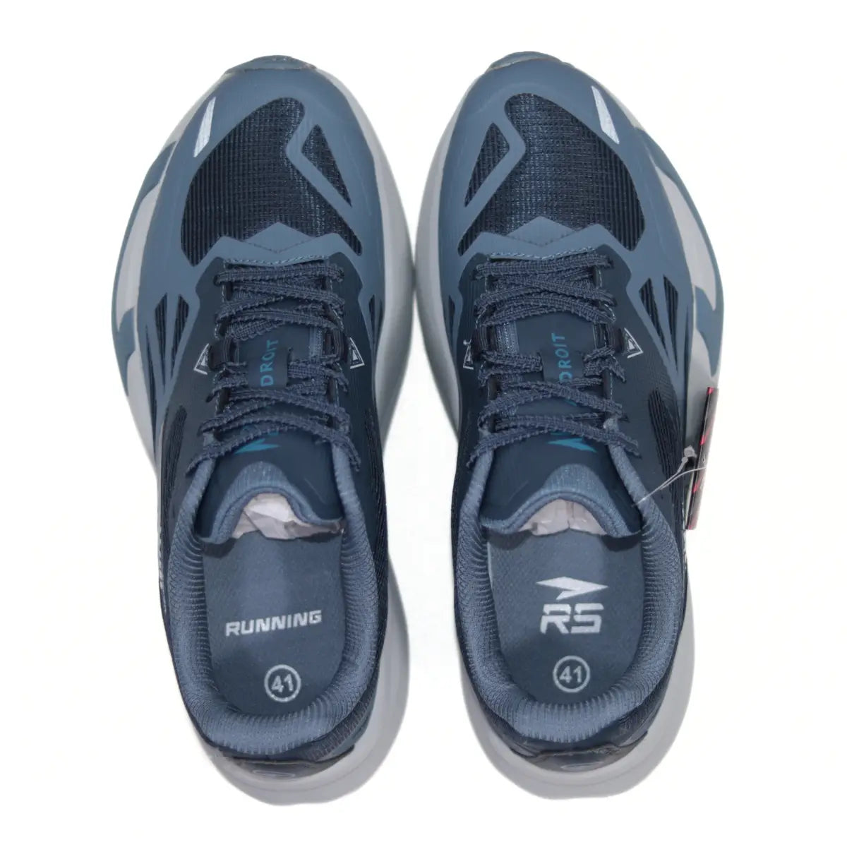 Vista superior interior de zapatillas RS Performance Androit hombre azul con cordones y malla transpirable