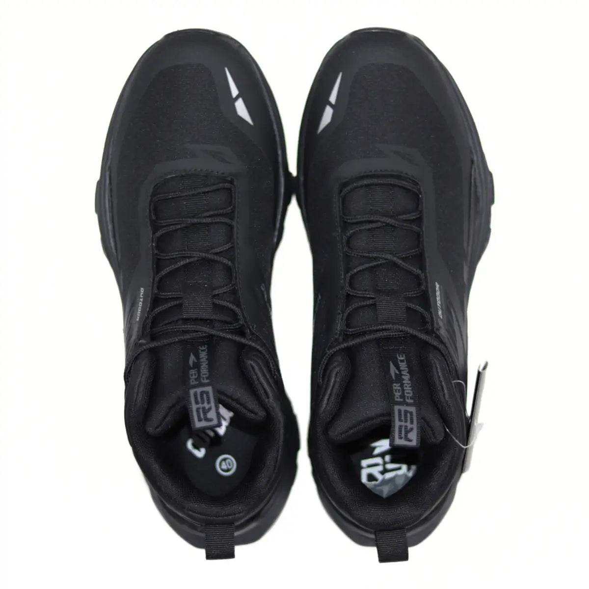 Vista superior interior de botas RS Performance Balistic hombre negras mostrando cordones y lengüeta acolchada