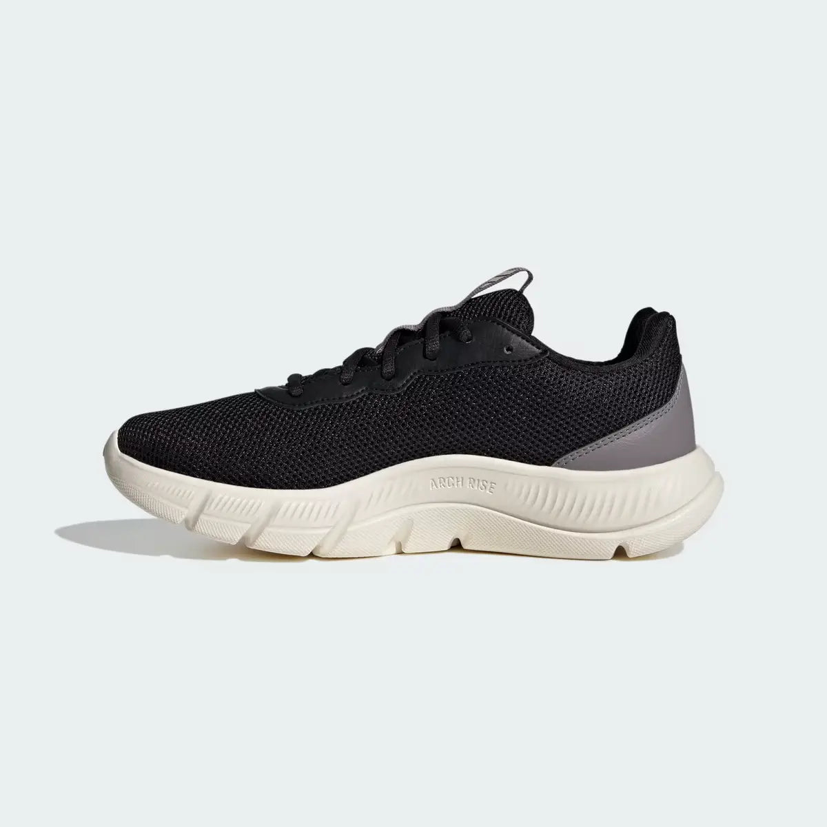 Vista lateral interna de zapatillas urbanas mujer Adidas Cloudfoam Flex negras