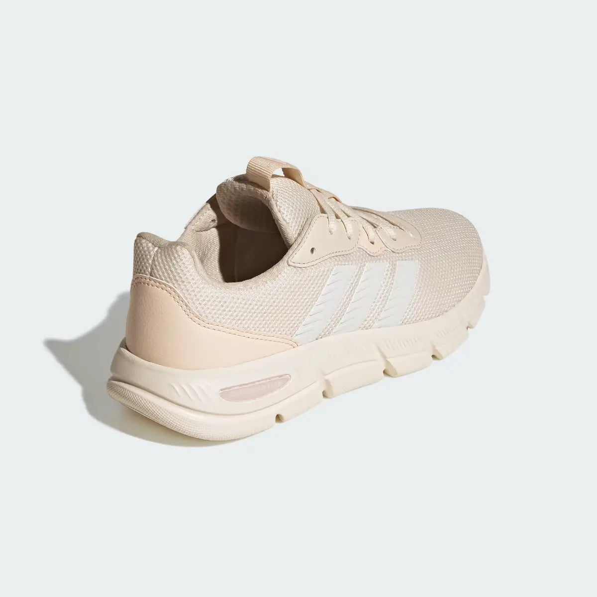Vista trasera de talón de zapatillas Adidas Cloudfoam Flex mujer mostrando soporte y detalles rosa