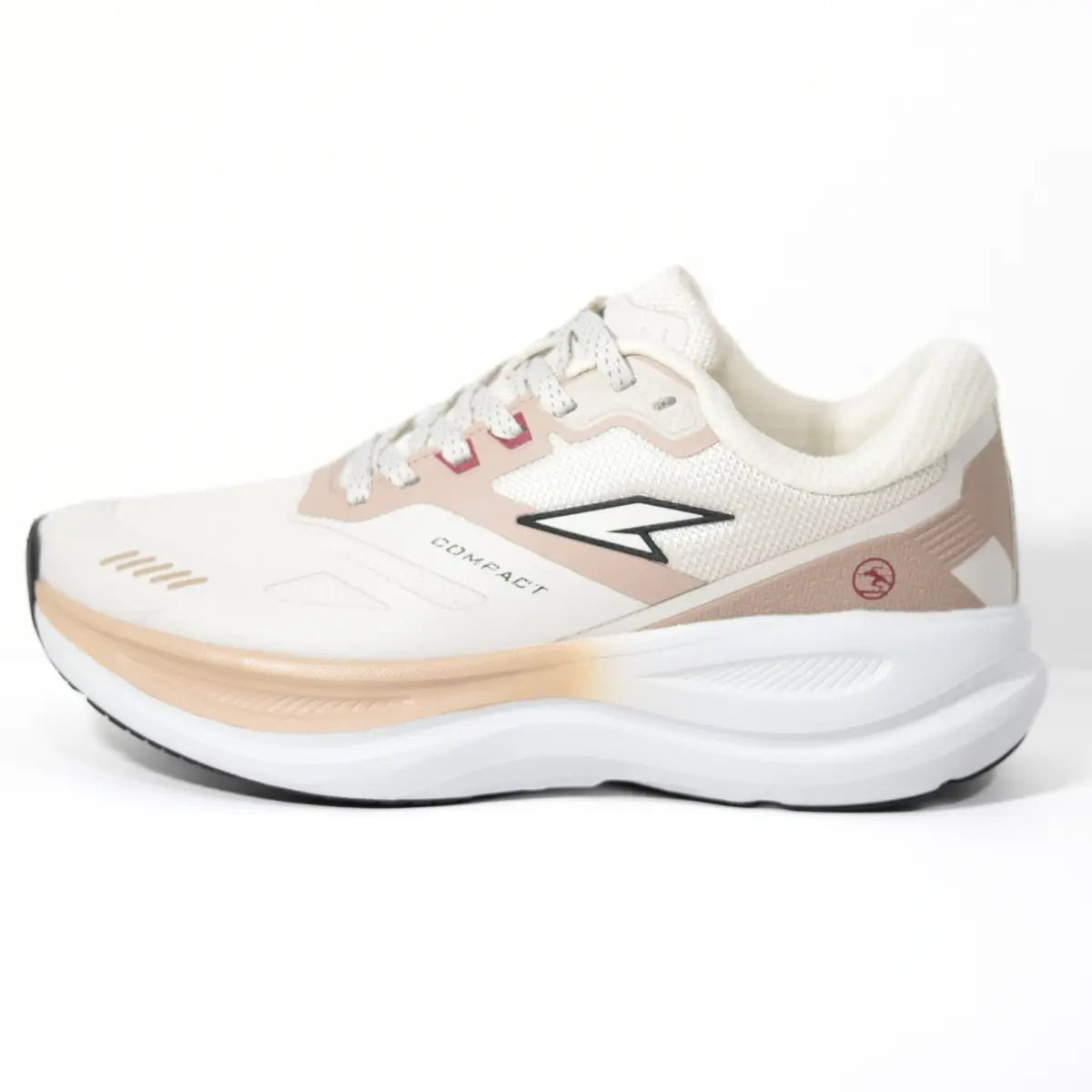 Perfil lateral externo de zapatillas deportivas hombre RS Performance Dash en color beige con entresuela amortiguadora