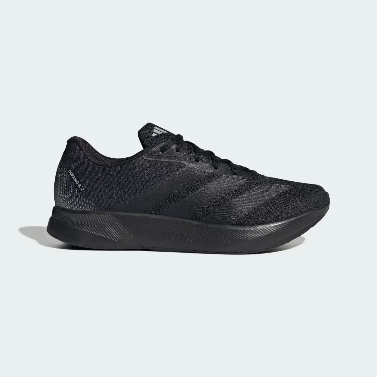 Perfil lateral externo de zapatillas running hombre Adidas Duramo RC2 M negras con entresuela Lightmotion