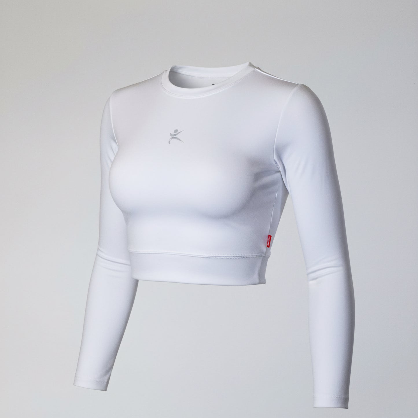 Crop top deportivo manga larga blanco marca Latinas con banda elástica mujer
