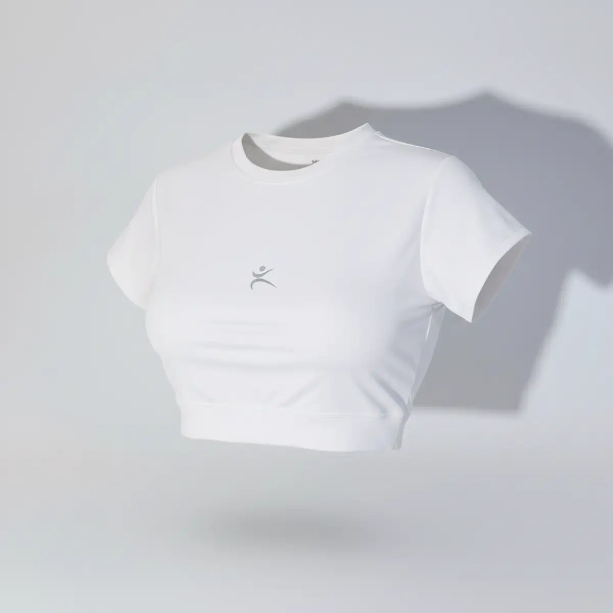 Crop top deportivo manga corta blanco marca Latinas con banda elástica mujer