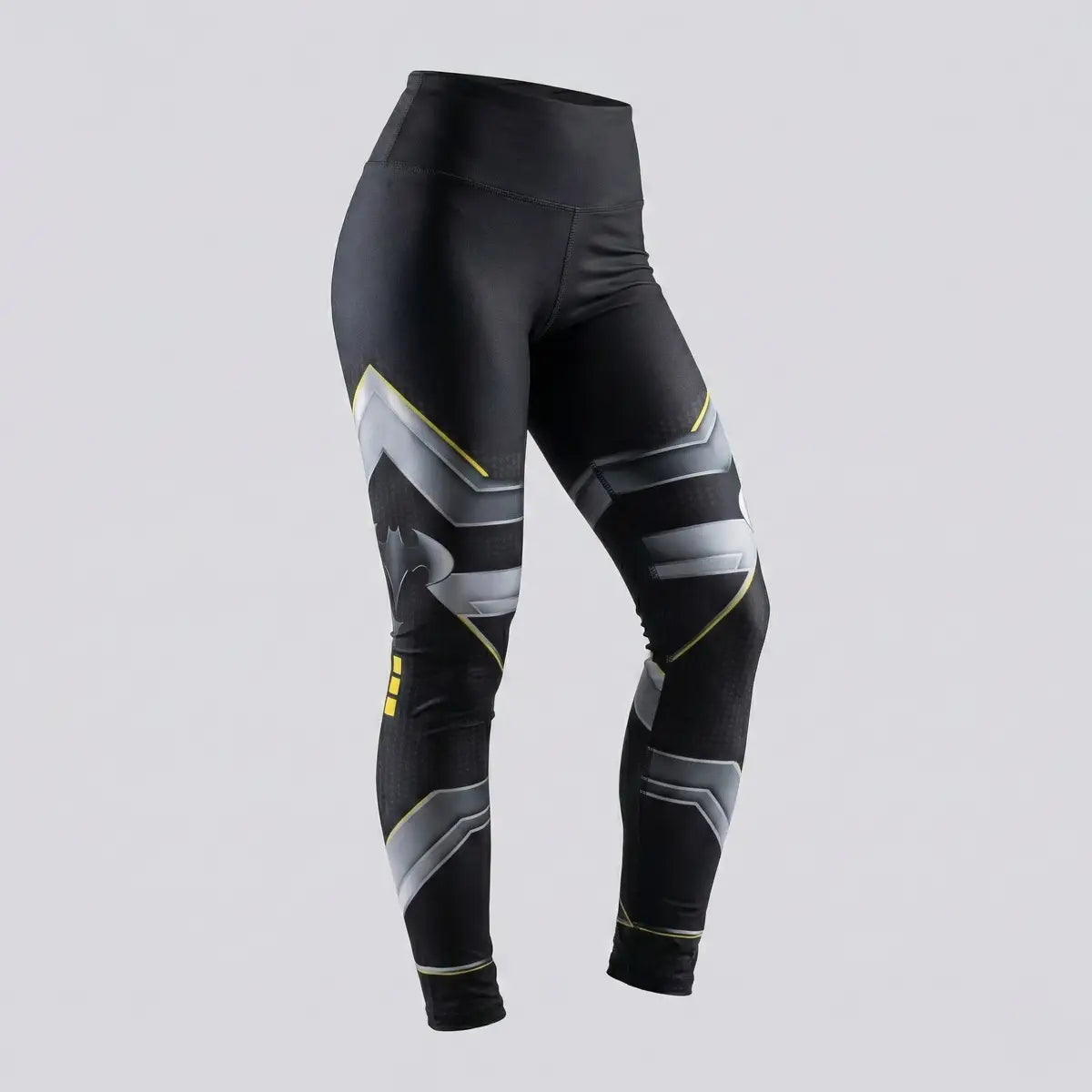 Leggings deportivos BJX diseño batman tipo armadura negro y amarillo mujer Panamá