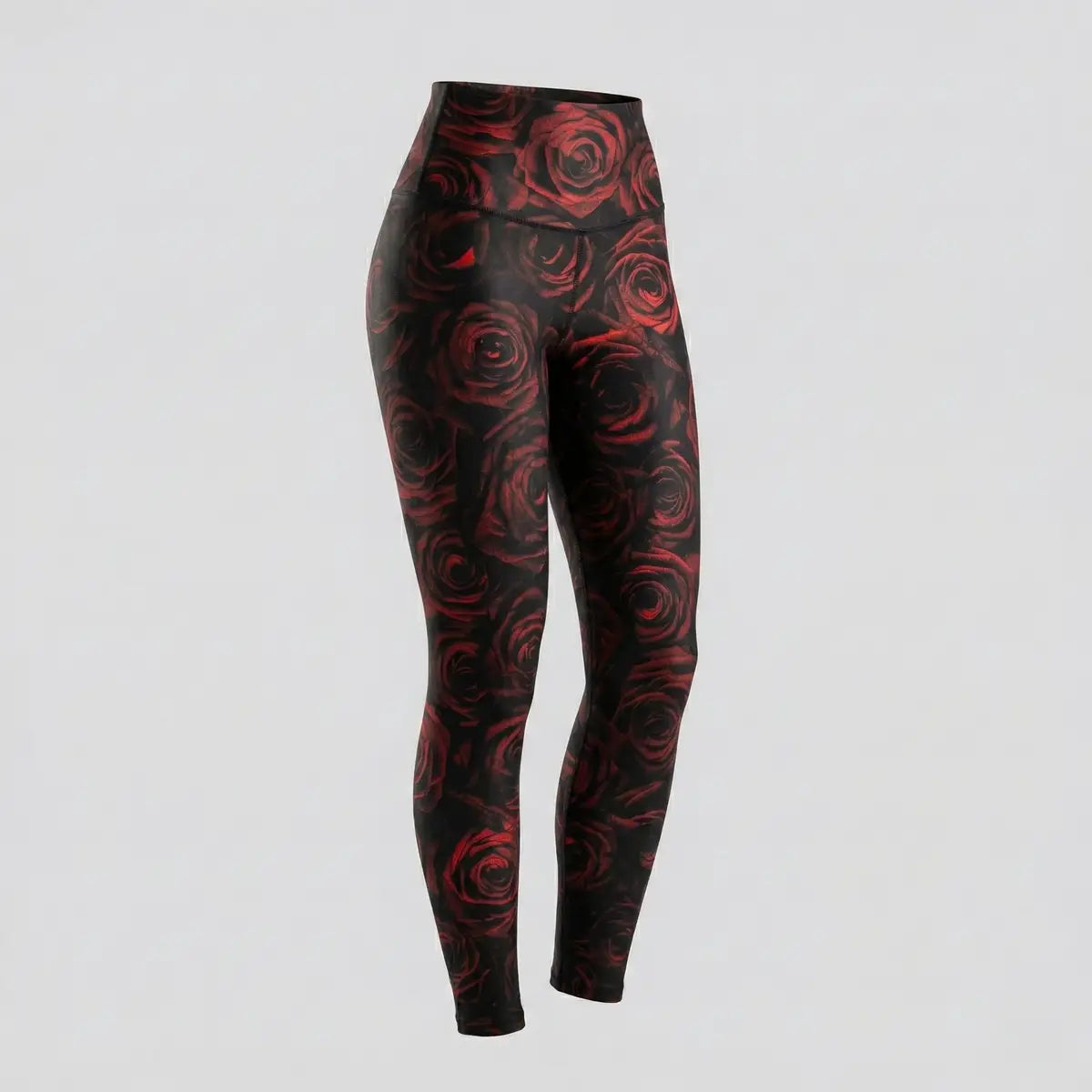 Leggings deportivos BJX estampado rosas rojas fondo negro mujer Panamá