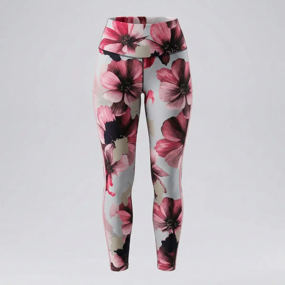 Leggings deportivos BJX estampado flores rosas fondo gris mujer Panamá