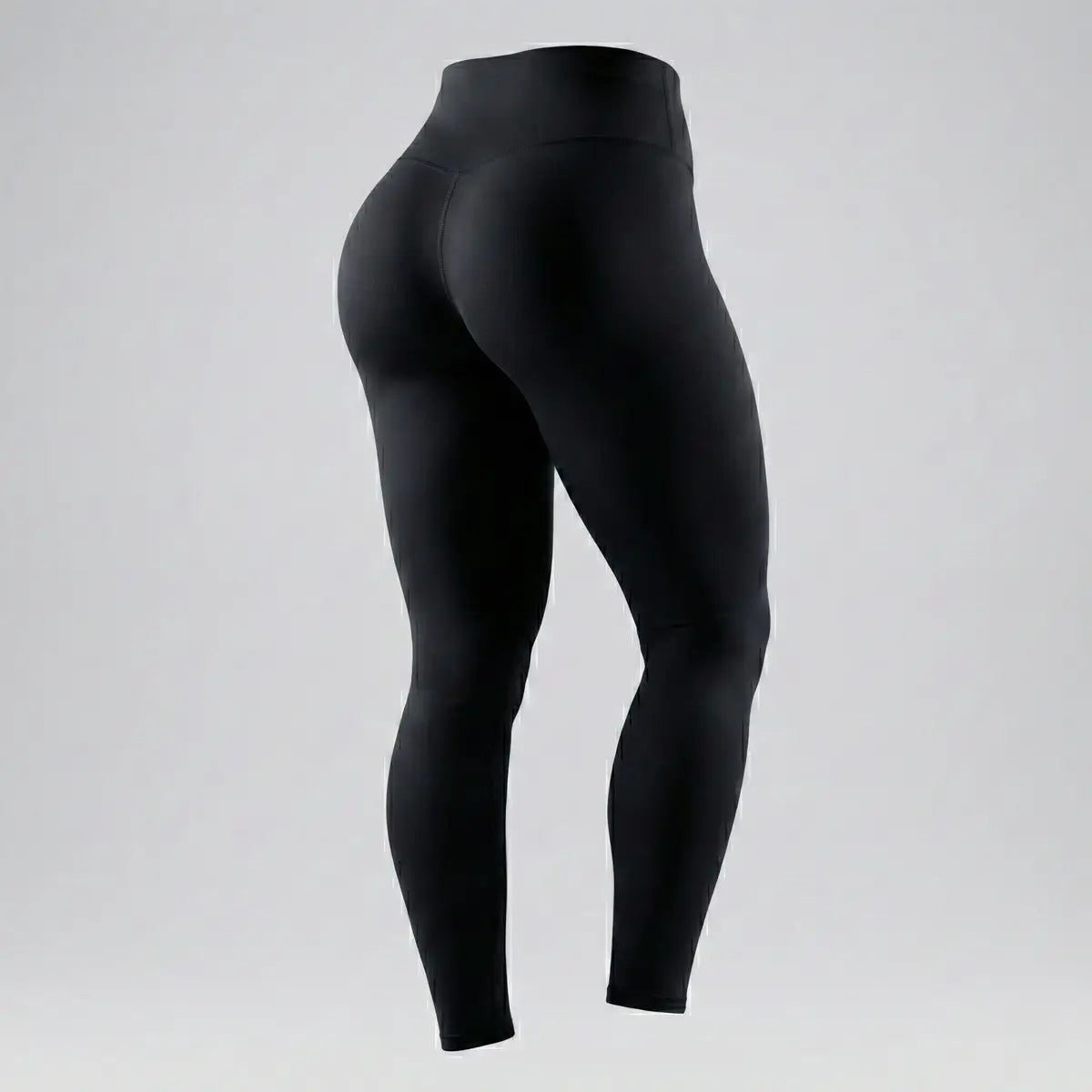 Leggings deportivo negro básico cintura alta costura realce glúteos mujer