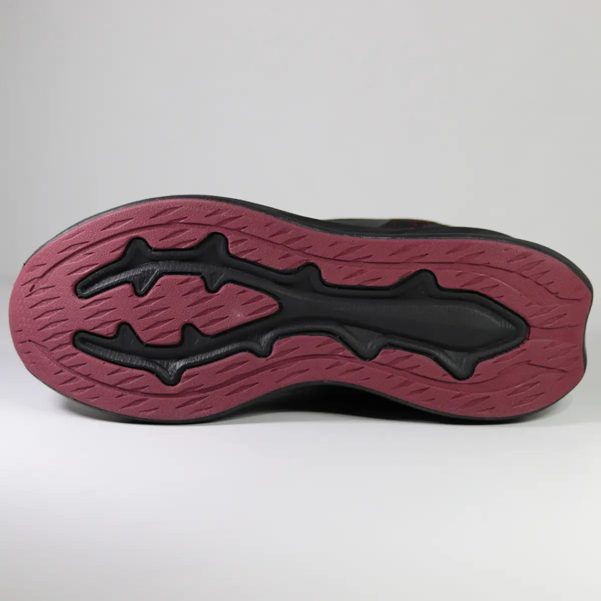 Suela exterior zapatillas hombre color rojo vino y negro con diseño antideslizante