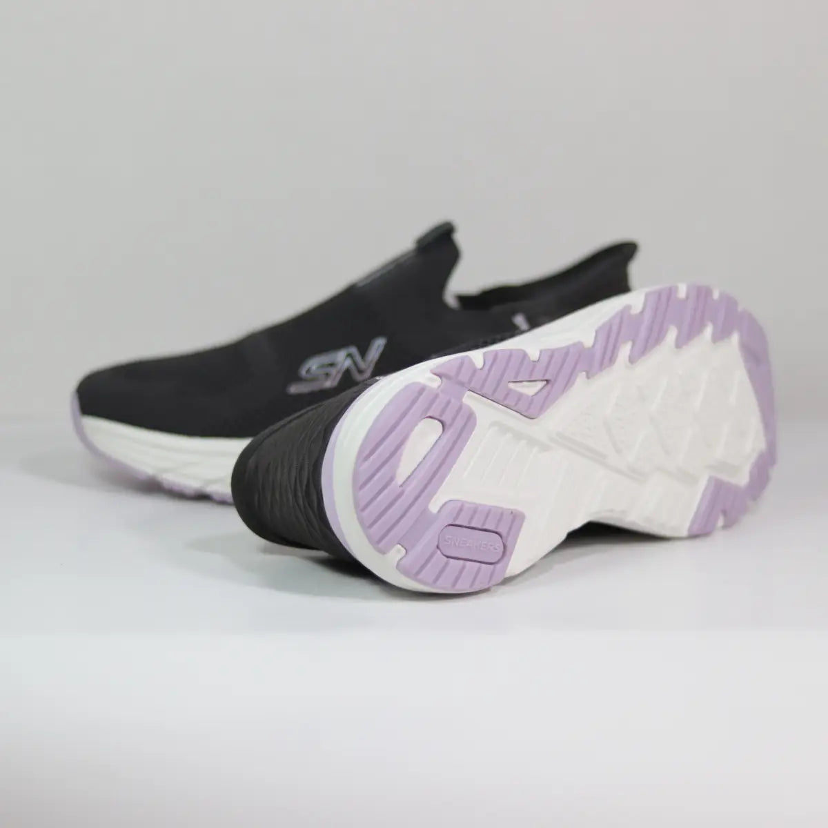 Suela exterior zapatillas mujer sin cordones tracción blanca con paneles de goma color lavanda