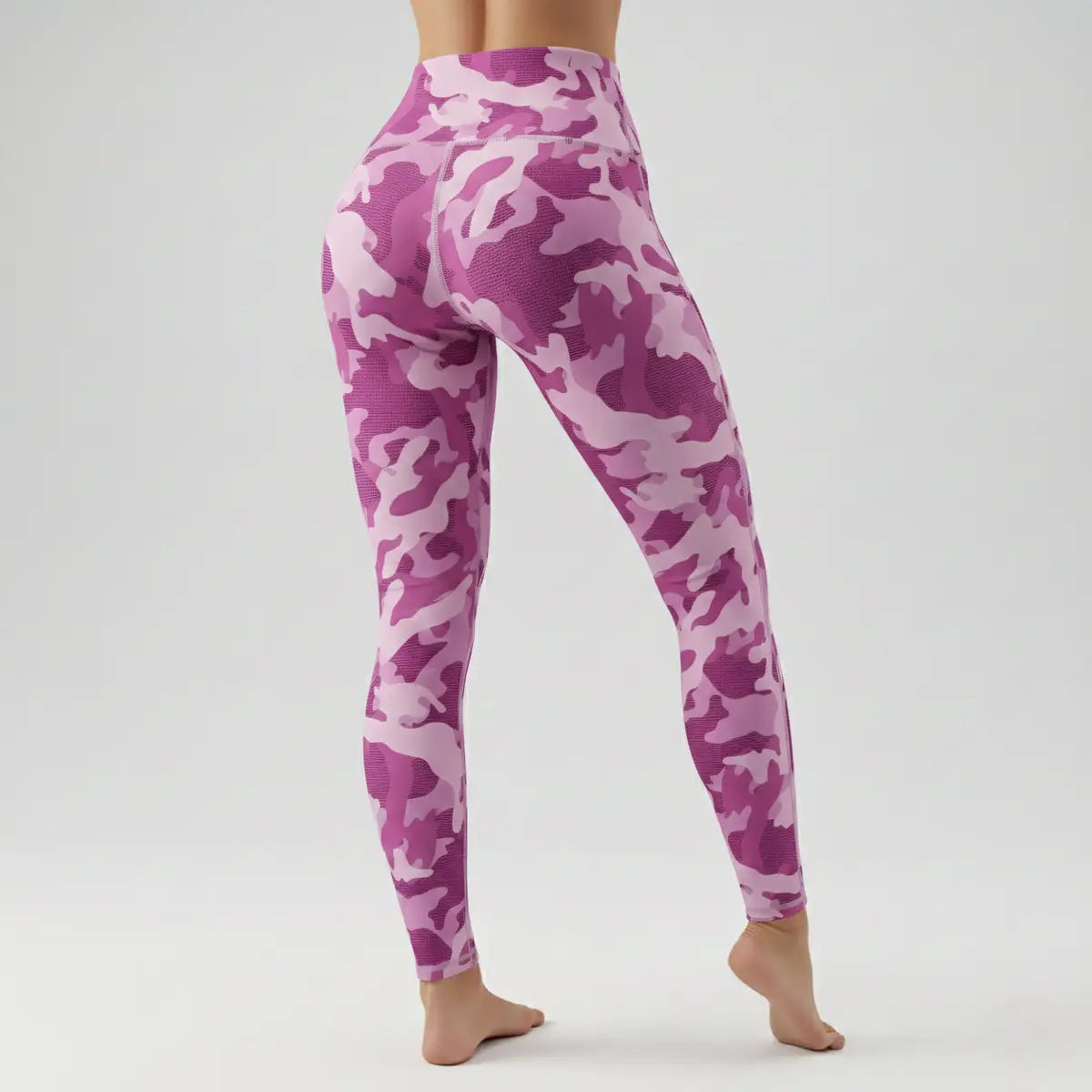 Ajuste trasero leggings BJX camuflaje rosa cintura alta mujer