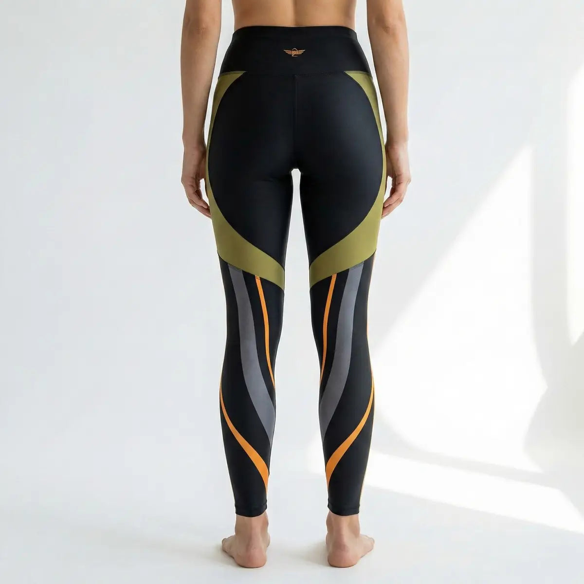 Ajuste trasero leggings cintura alta BJX con diseño de paneles deportivos