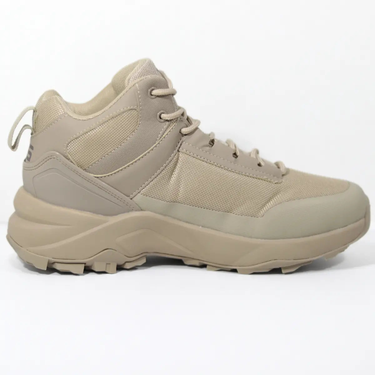 Vista lateral interna de botas de senderismo RS Performance Treck Boot beige para hombre