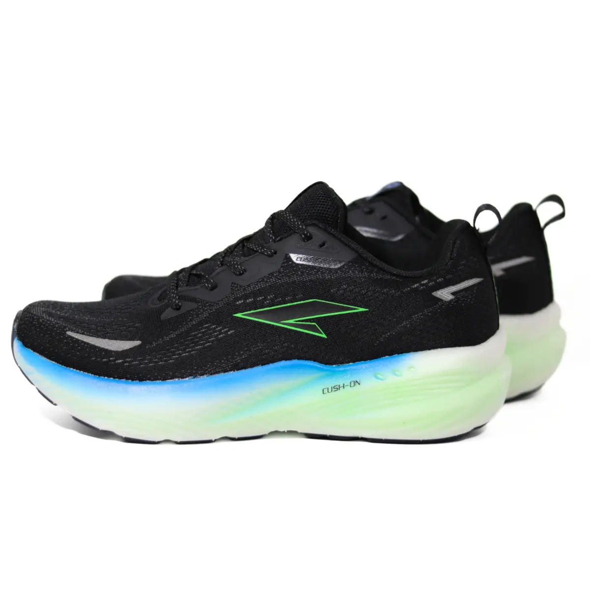 Zapatillas hombre RS Performance Shift negras y verde neón vista en ángulo delantero de tres cuartos
