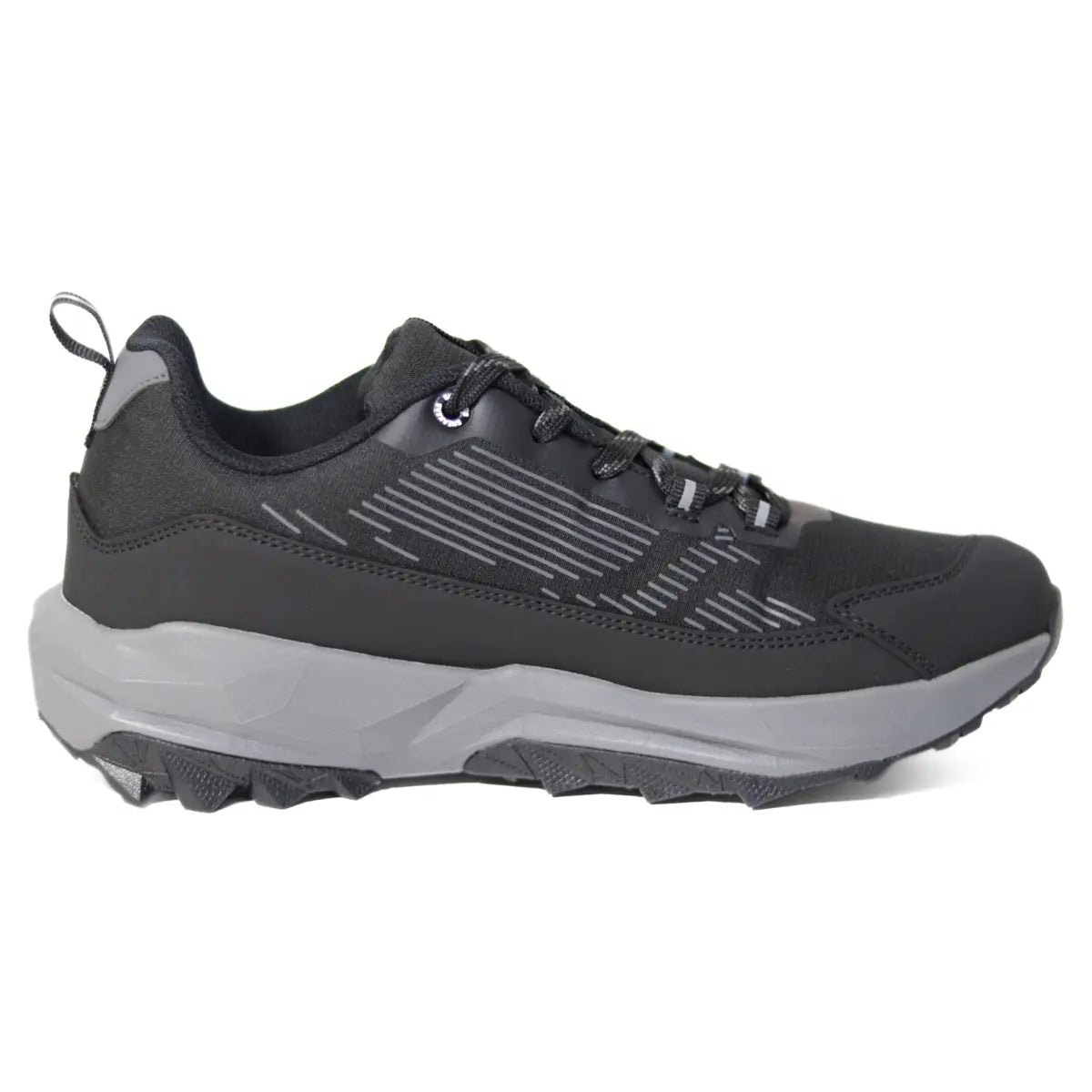 Vista lateral interna de zapatillas de senderismo hombre Sneakers Supply Adventure negras