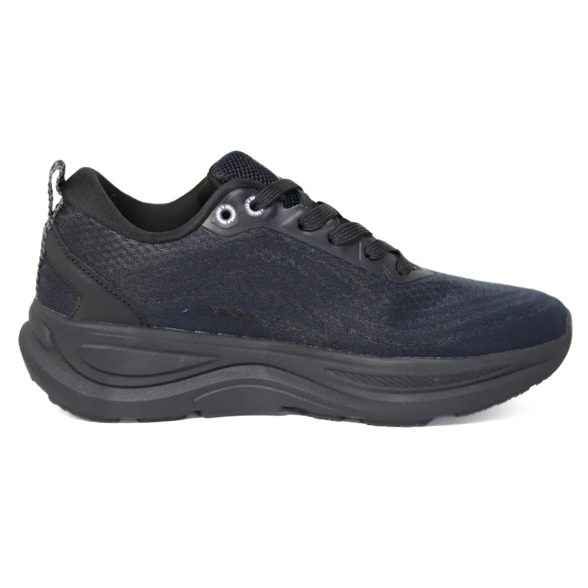 Vista lateral interna de zapatillas urbanas hombre Sneakers Supply Falcon negras