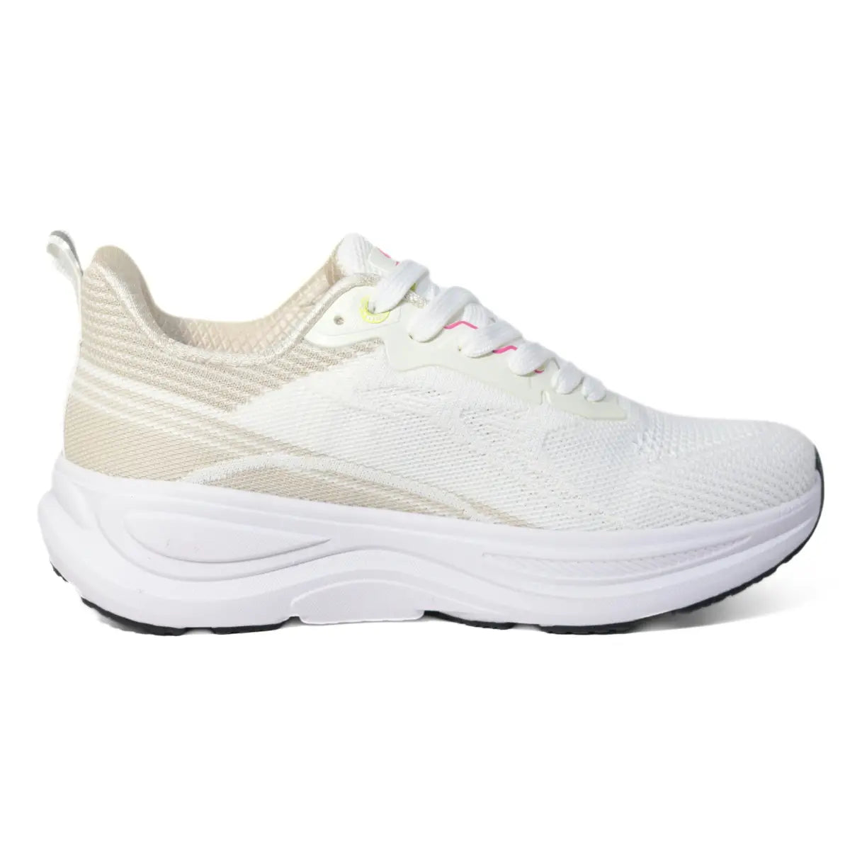 Vista lateral interna de zapatillas urbanas mujer Sneakers Supply Rainbow en color blanco
