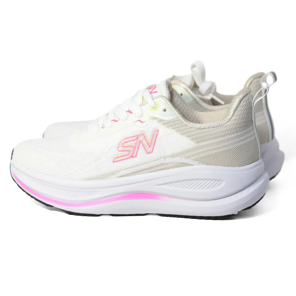 Zapatillas mujer Sneakers Supply Rainbow blancas vista en ángulo delantero de tres cuartos