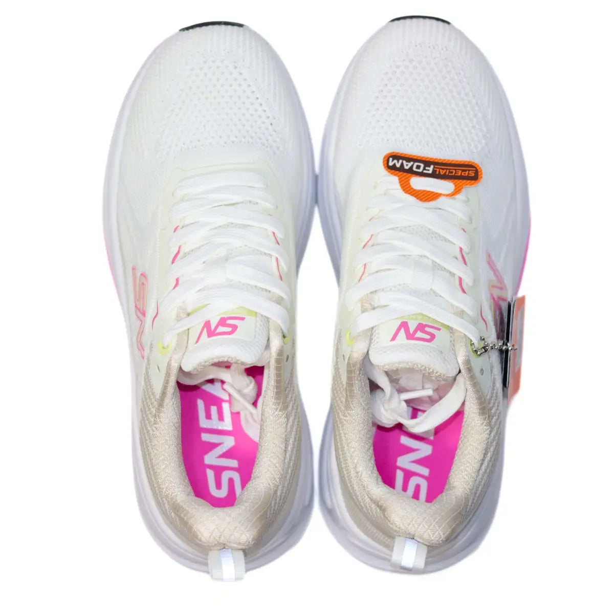 Vista superior interior de zapatillas Sneakers Supply Rainbow mujer blancas con plantilla Special Foam rosa