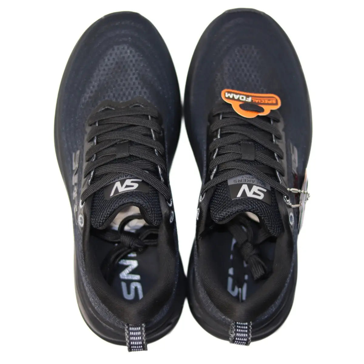 Vista superior interior de zapatillas Sneakers Supply Yessblack mujer negras con etiqueta Special Foam