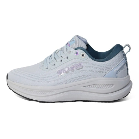 Perfil lateral externo de zapatillas mujer Sneakers Supply Starnight gris claro con plataforma y detalles sutiles