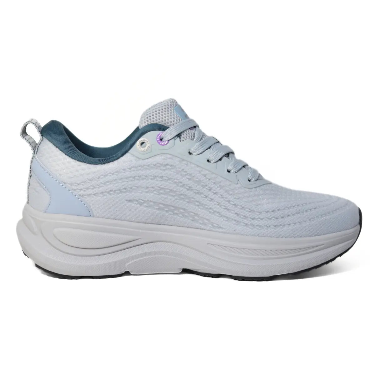Vista lateral interna de zapatillas deportivas mujer Sneakers Supply Starnight en color gris claro