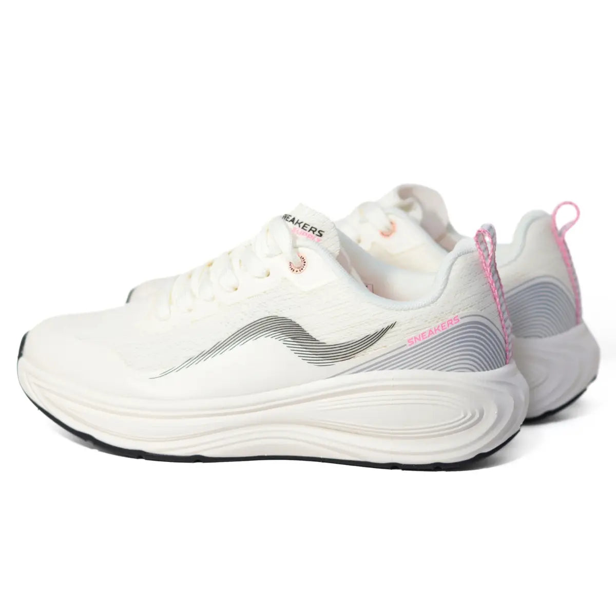 Zapatillas mujer Sneakers Supply Flow blanco hueso vista en ángulo delantero de tres cuartos