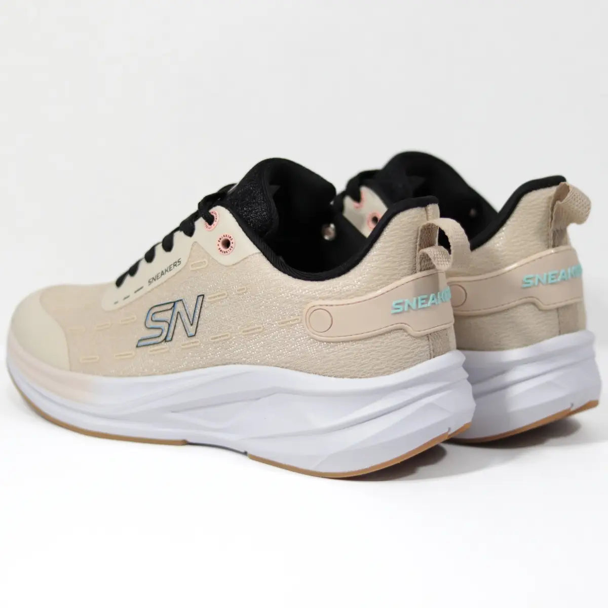 Vista trasera de talón de las zapatillas mujer Sneakers Supply Mocca Caramel beige